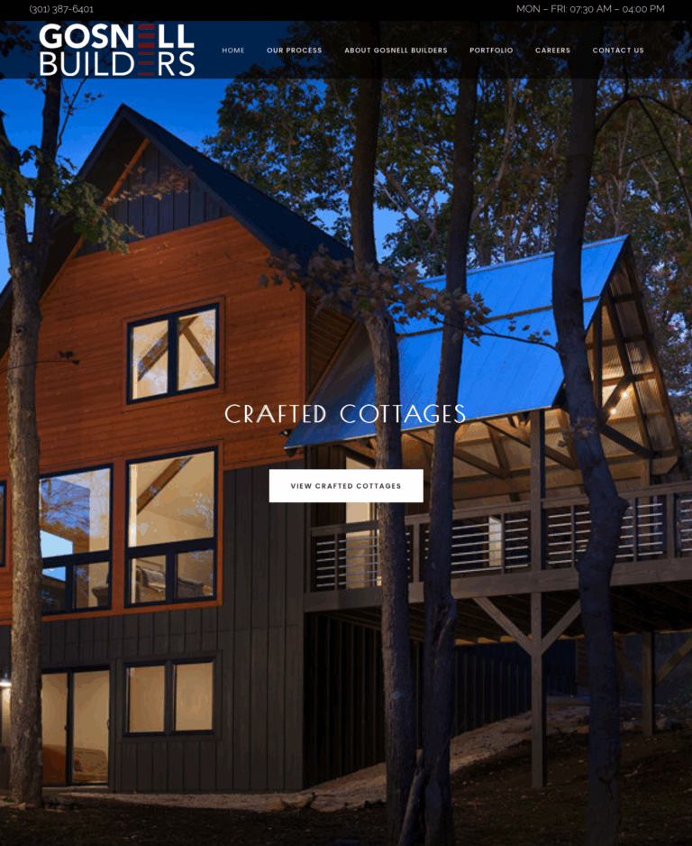 Gosnell Builders website designed by Solnet