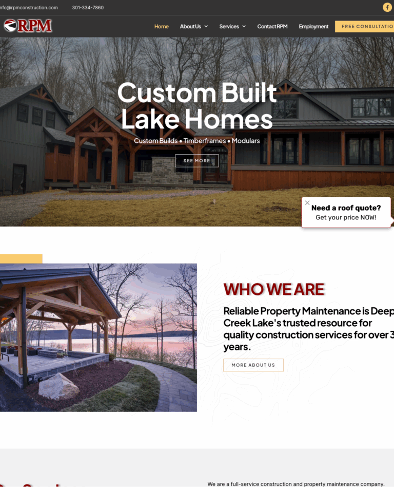 RPM Construction website designed by Solnet