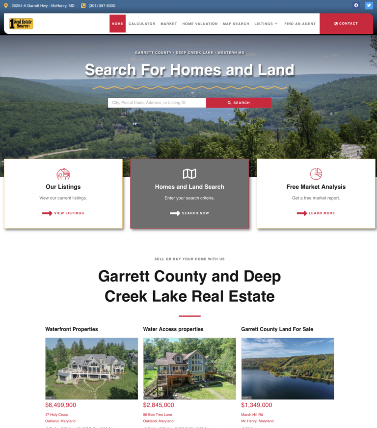 1 Real Estate website designed by Solnet