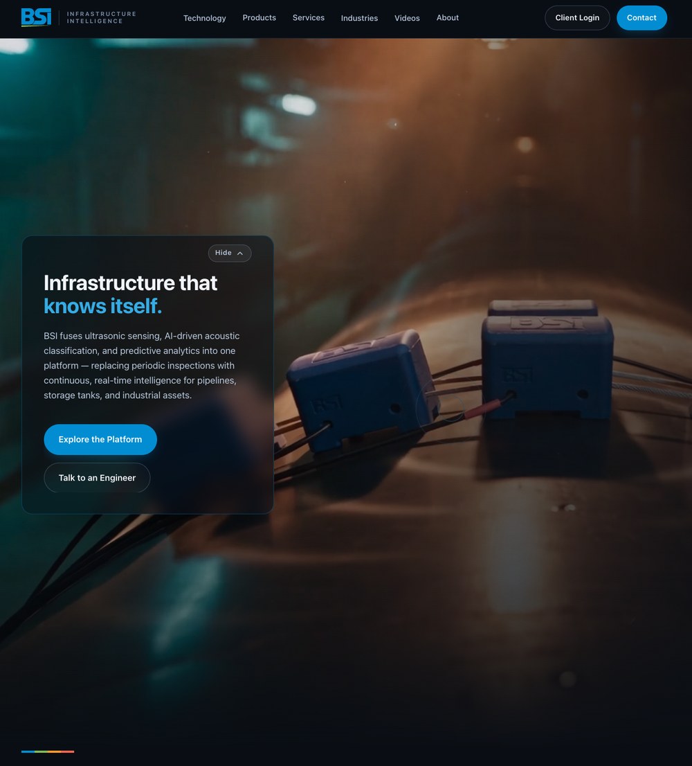 BSI Infrastructure Intelligence website design by Solnet Web Design, Frostburg MD