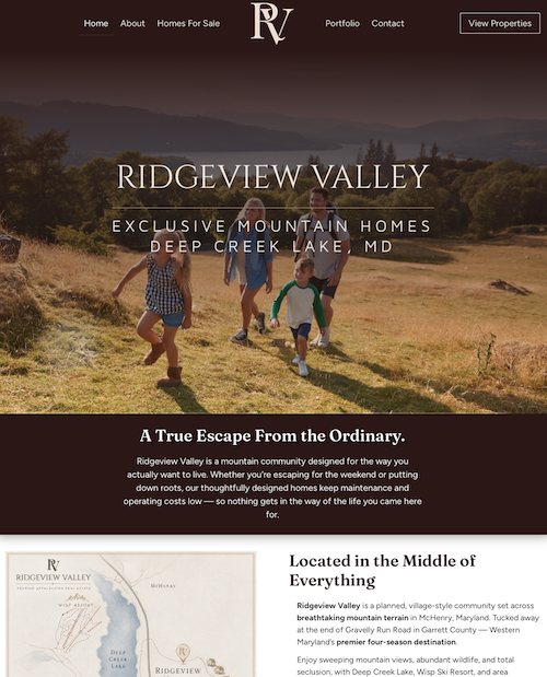 Ridgeview Valley website designed by Solnet