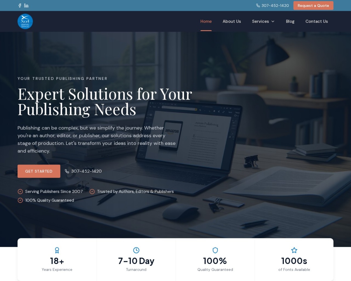 Xcel Graphic Services website designed by Solnet